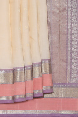 Image of Kanjivaram Silk Beige Saree