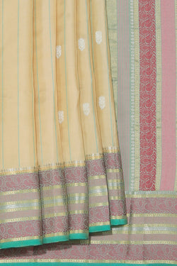 Image of Kanjivaram Silk Beige Saree