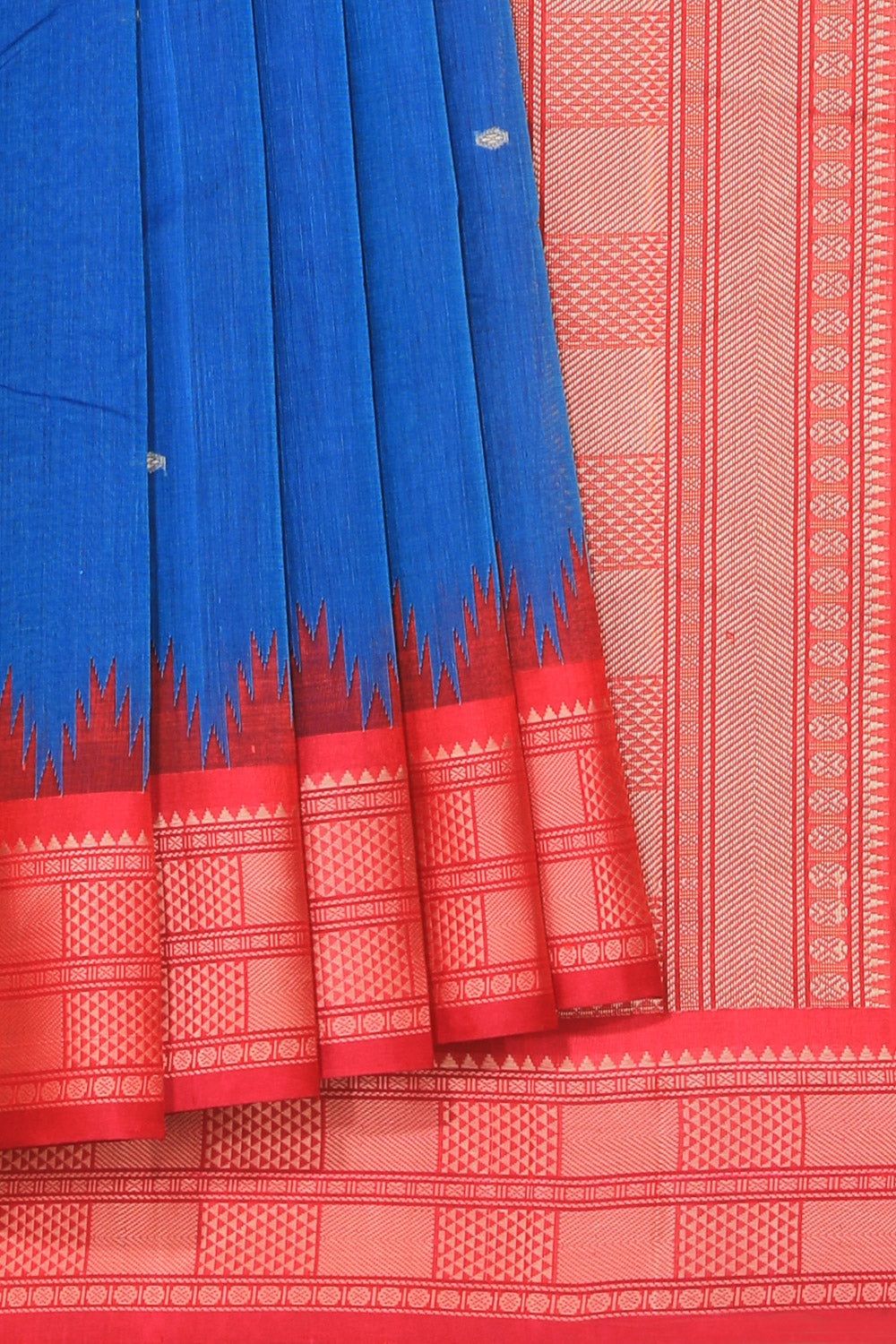 Kanchi Cotton Blue Saree