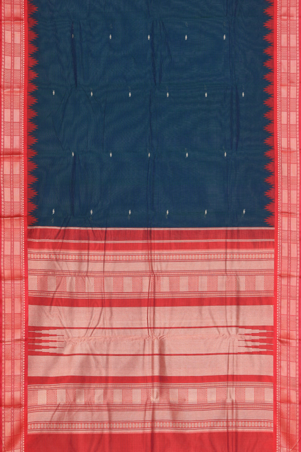 Image of Kanchi Cotton Teal Green Saree