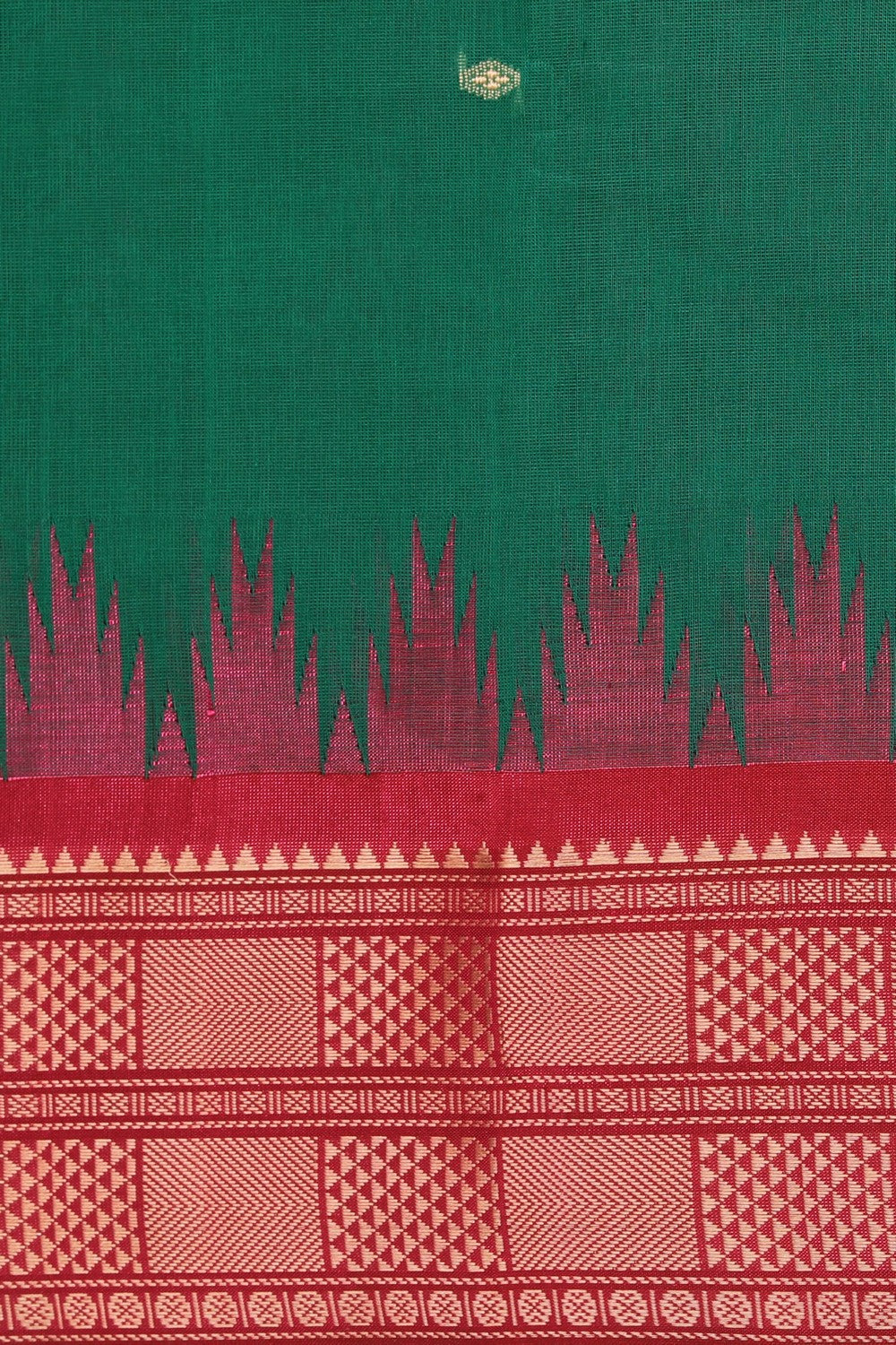 Kanchi Cotton Green Saree