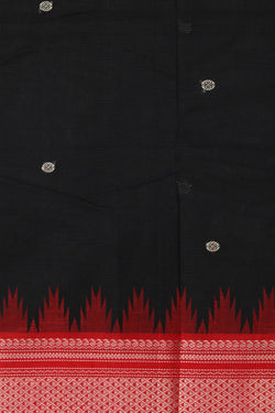 Image of The Traditional Kanchi Cotton Black Saree