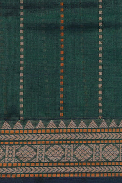 Collection of The Traditional Kanchi Bottle Green Saree in a gallery layout