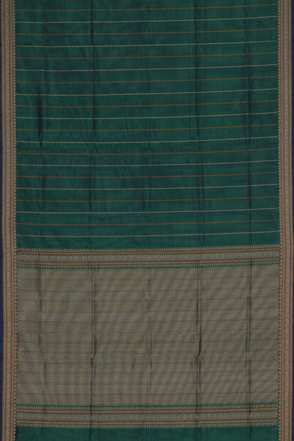 Collection of The Traditional Kanchi Bottle Green Saree in a gallery layout