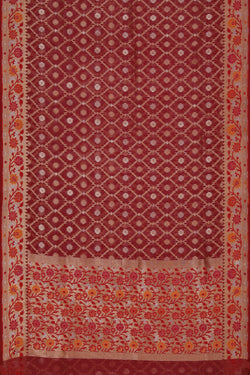 Image of Kora Silk Maroon Saree