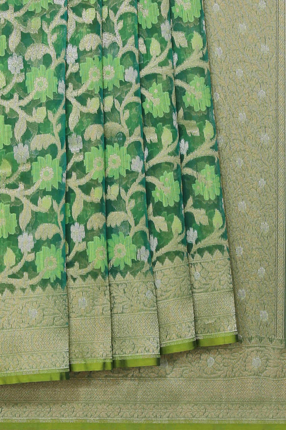 Image of Kora Silk Green Saree