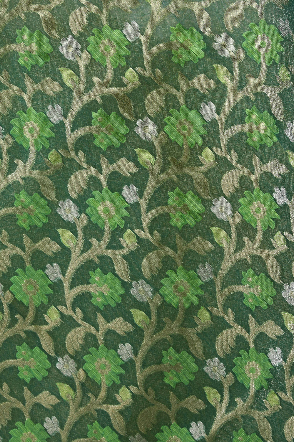 Image of Kora Silk Green Saree