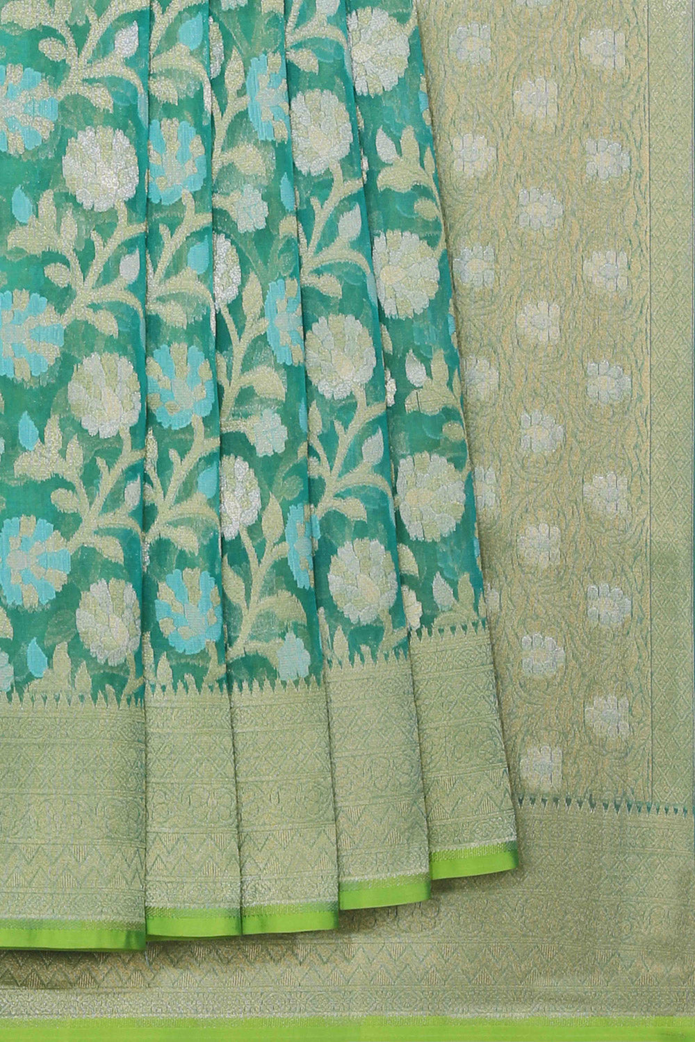 Image of Kora Silk Green Saree