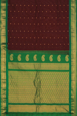 Image of Gadwal Cotton Silk Maroon Saree