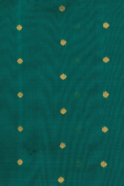 Collection of Gadwal Cotton Silk Teal Green Saree in a gallery layout