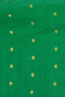 Collection of Gadwal Cotton Silk Green Saree in a gallery layout