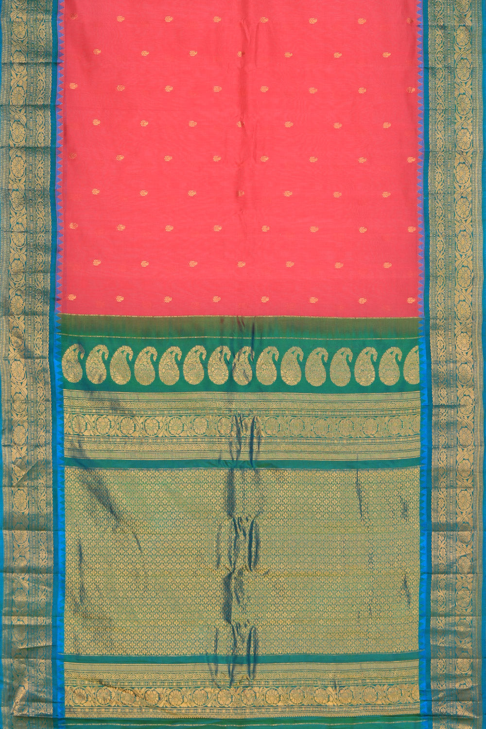 Collection of Gadwal Cotton Silk Pink Saree in a gallery layout