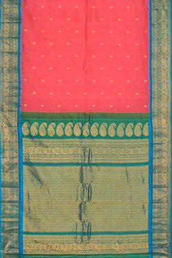 Collection of Gadwal Cotton Silk Pink Saree in a gallery layout