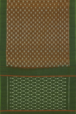 Image of Pochampally Cotton Brown Saree