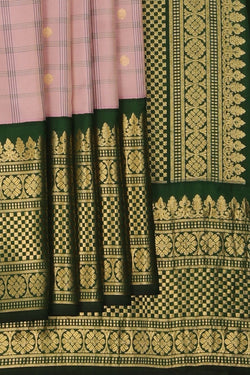 Image of Gadwal Silk Kattam Purple Saree