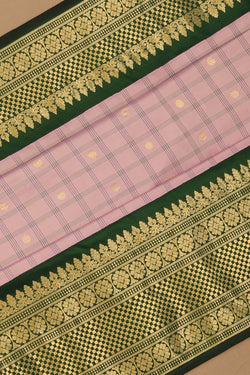 Image of Gadwal Silk Kattam Purple Saree