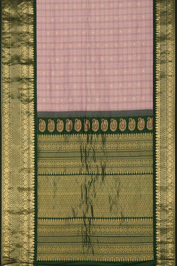 Image of Gadwal Silk Kattam Purple Saree