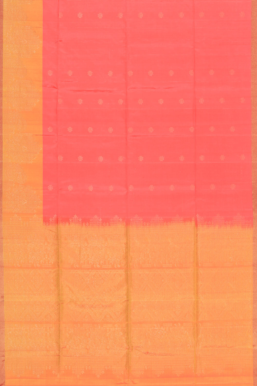 Image of South Silk Fuchsia-Pink Saree