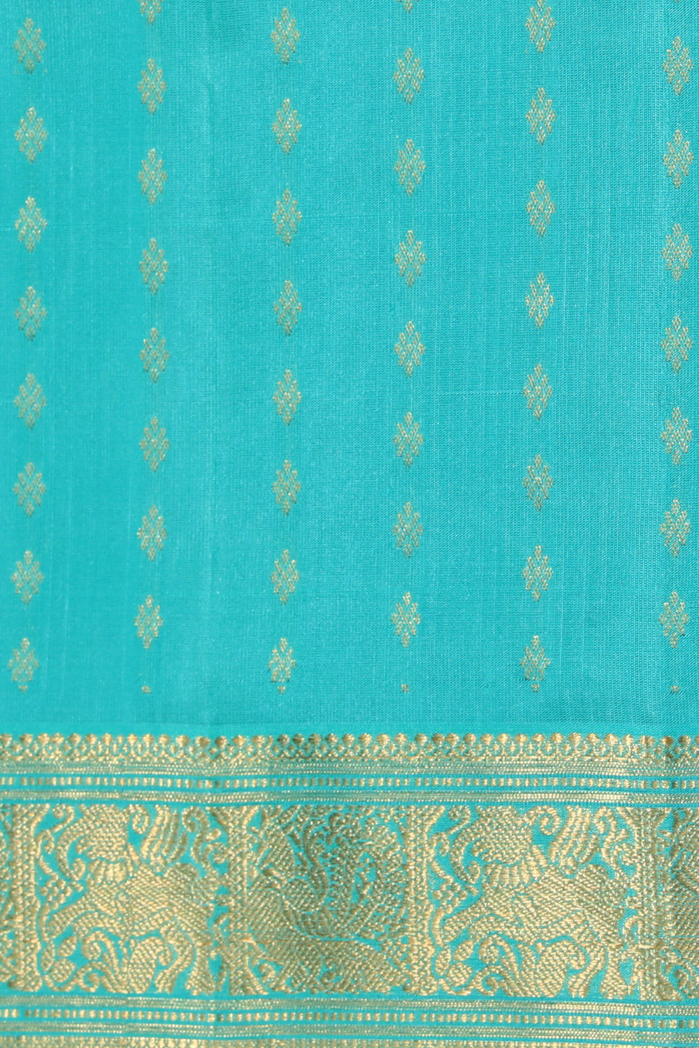 Collection of South Silk Turquoise Green Saree in a gallery layout