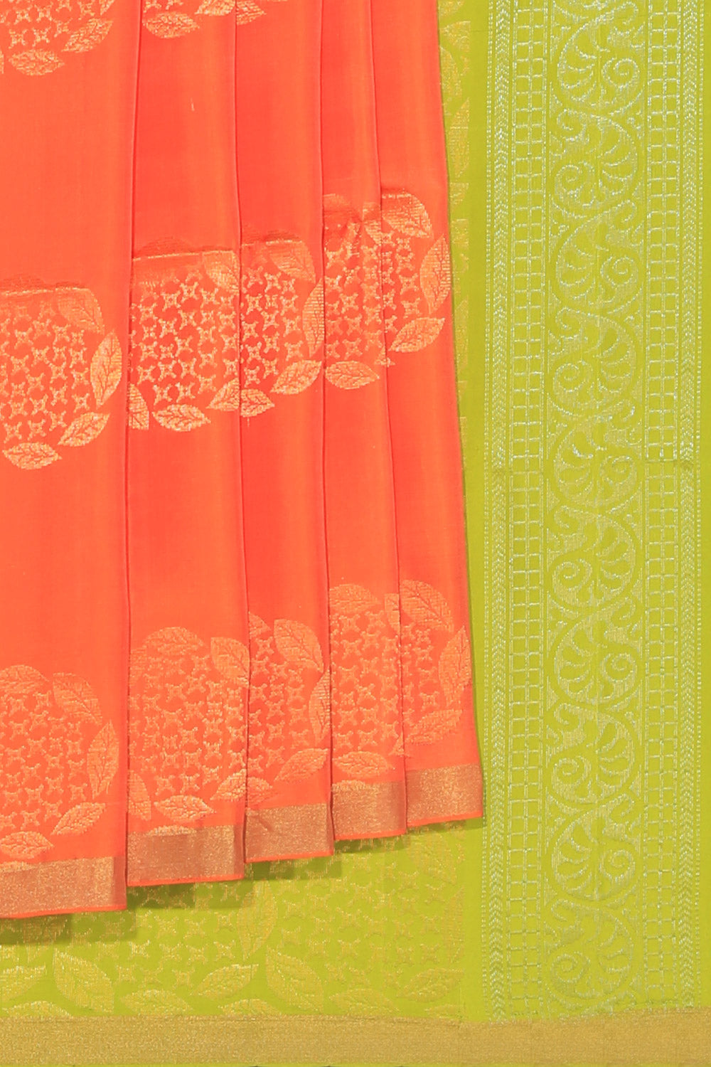 Collection of South Silk Coral-Peach Saree in a gallery layout