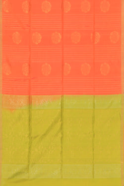 Collection of South Silk Coral-Peach Saree in a gallery layout