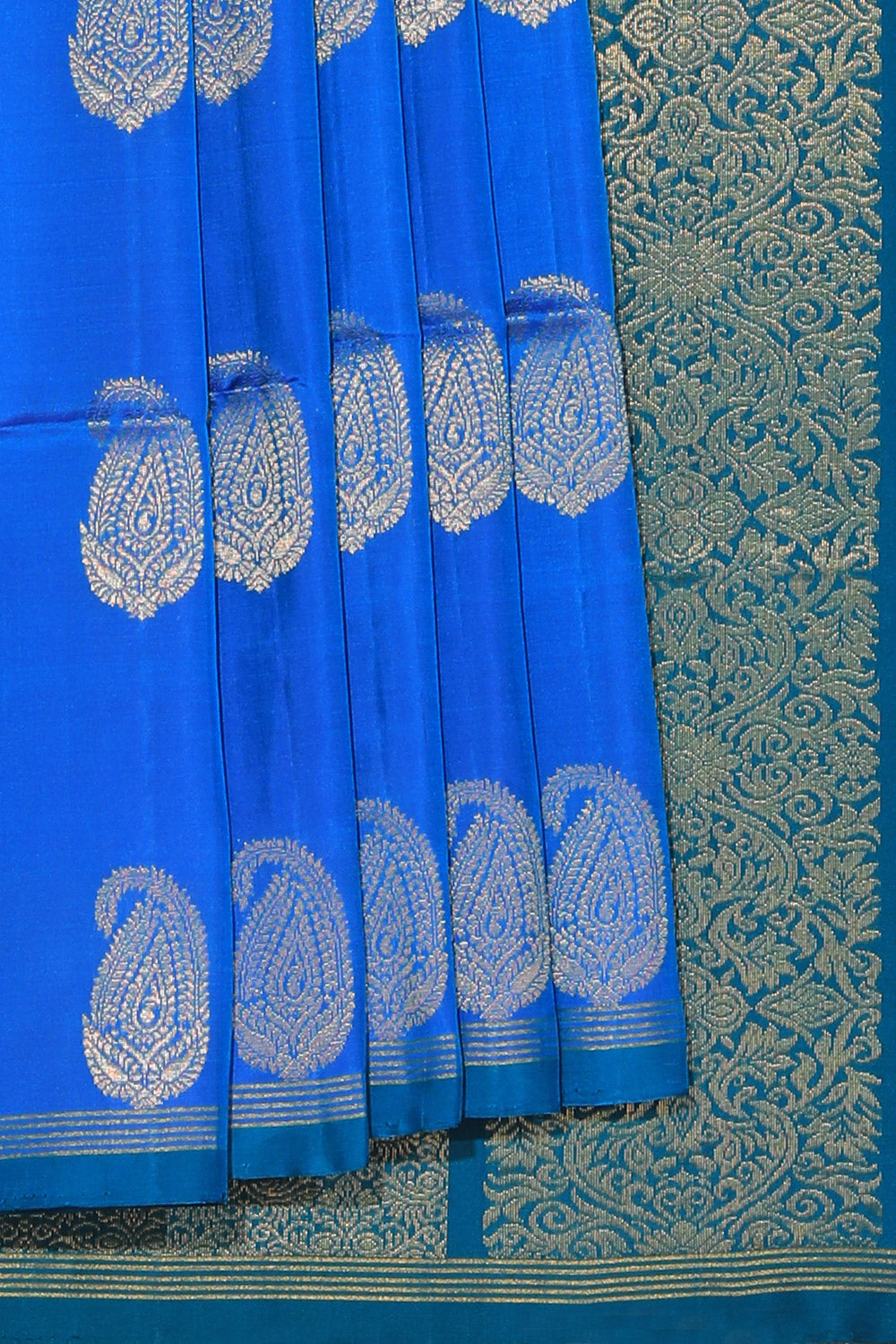 Collection of South Silk Blue Saree in a gallery layout