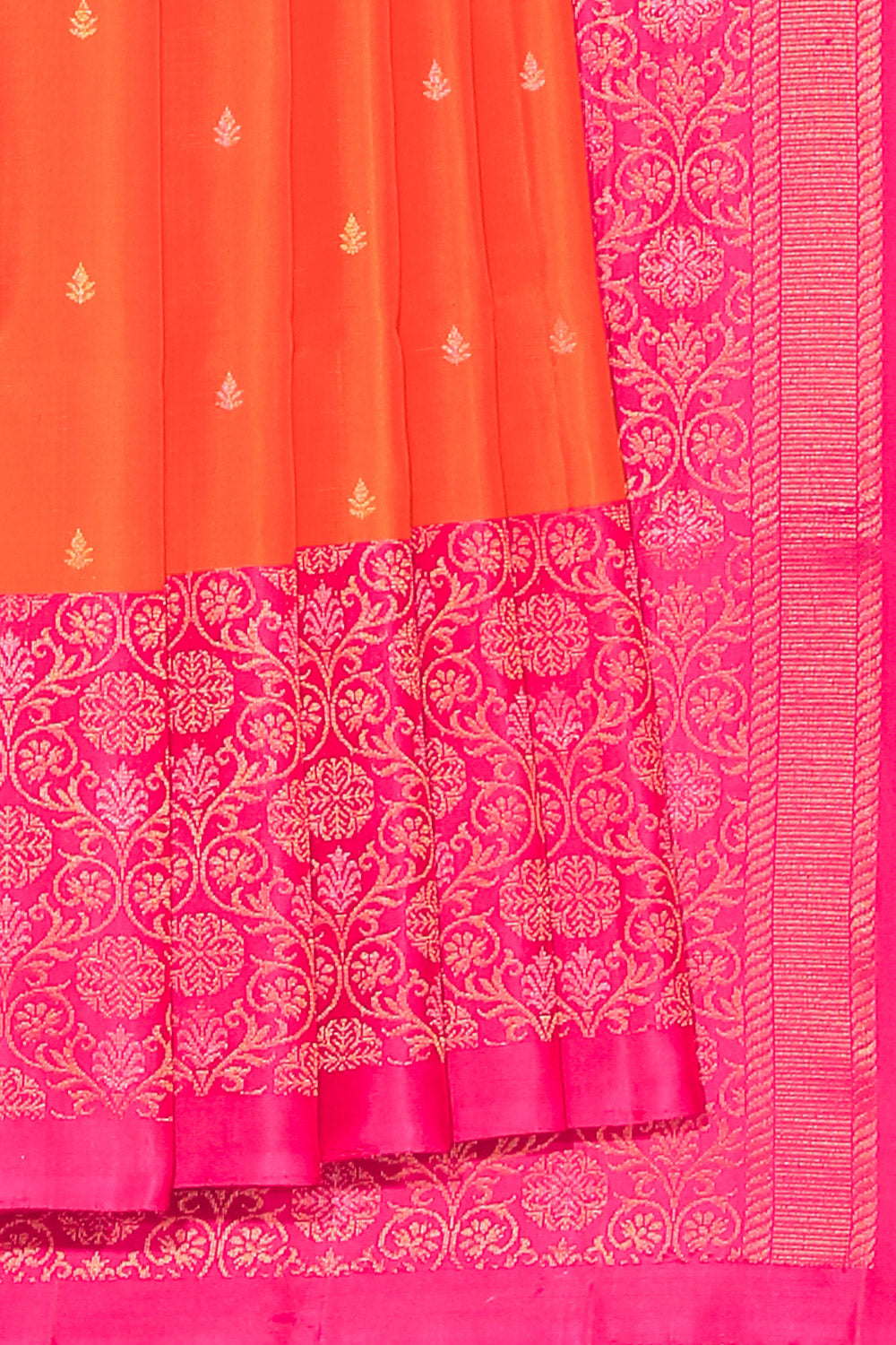 Collection of South Silk Orange Saree in a gallery layout