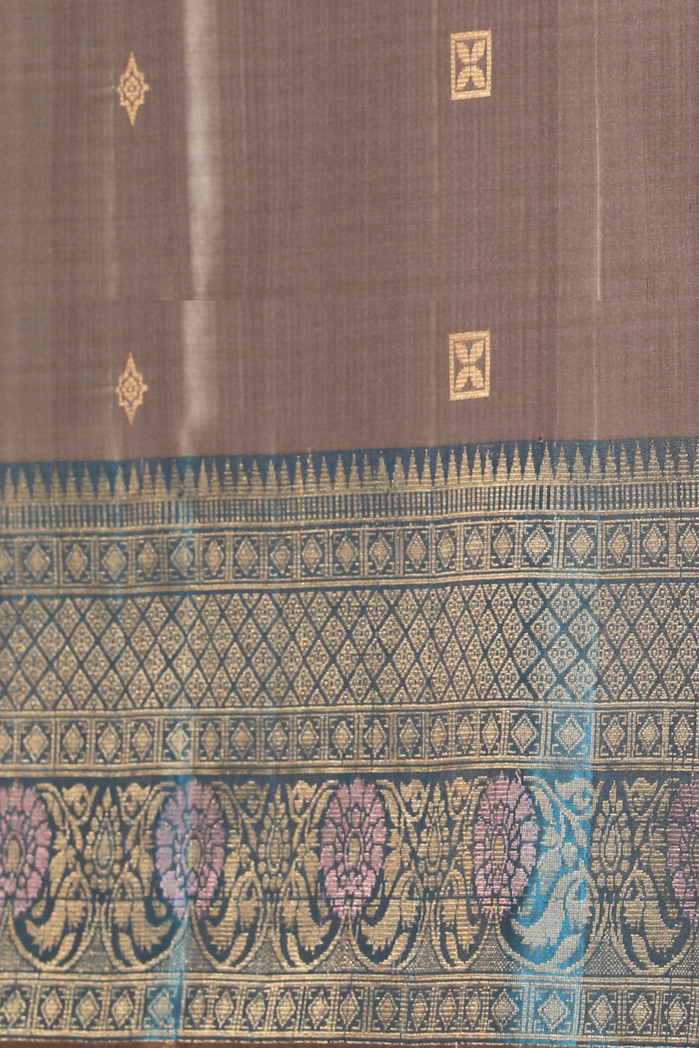 Collection of South Silk Grey Saree in a gallery layout