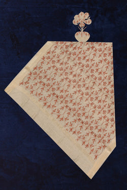 Image of Tussar Silk Off-White Dupatta