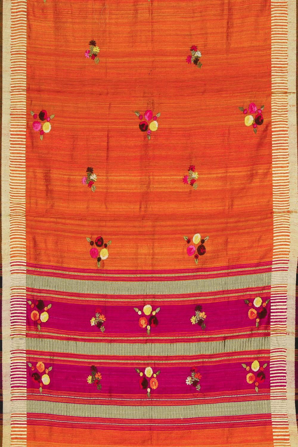 Dupion Silk Rust Orange Dupatta