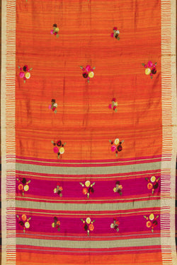 Image of Dupion Silk Rust Orange Dupatta