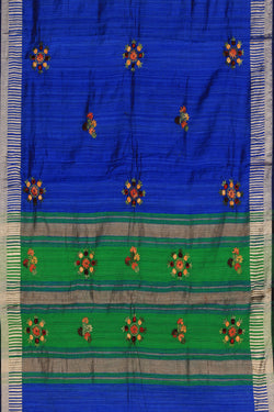 Image of Dupion Silk Royal Blue Dupatta