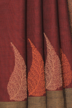 Collection of South Cotton Maroon Saree in a gallery layout