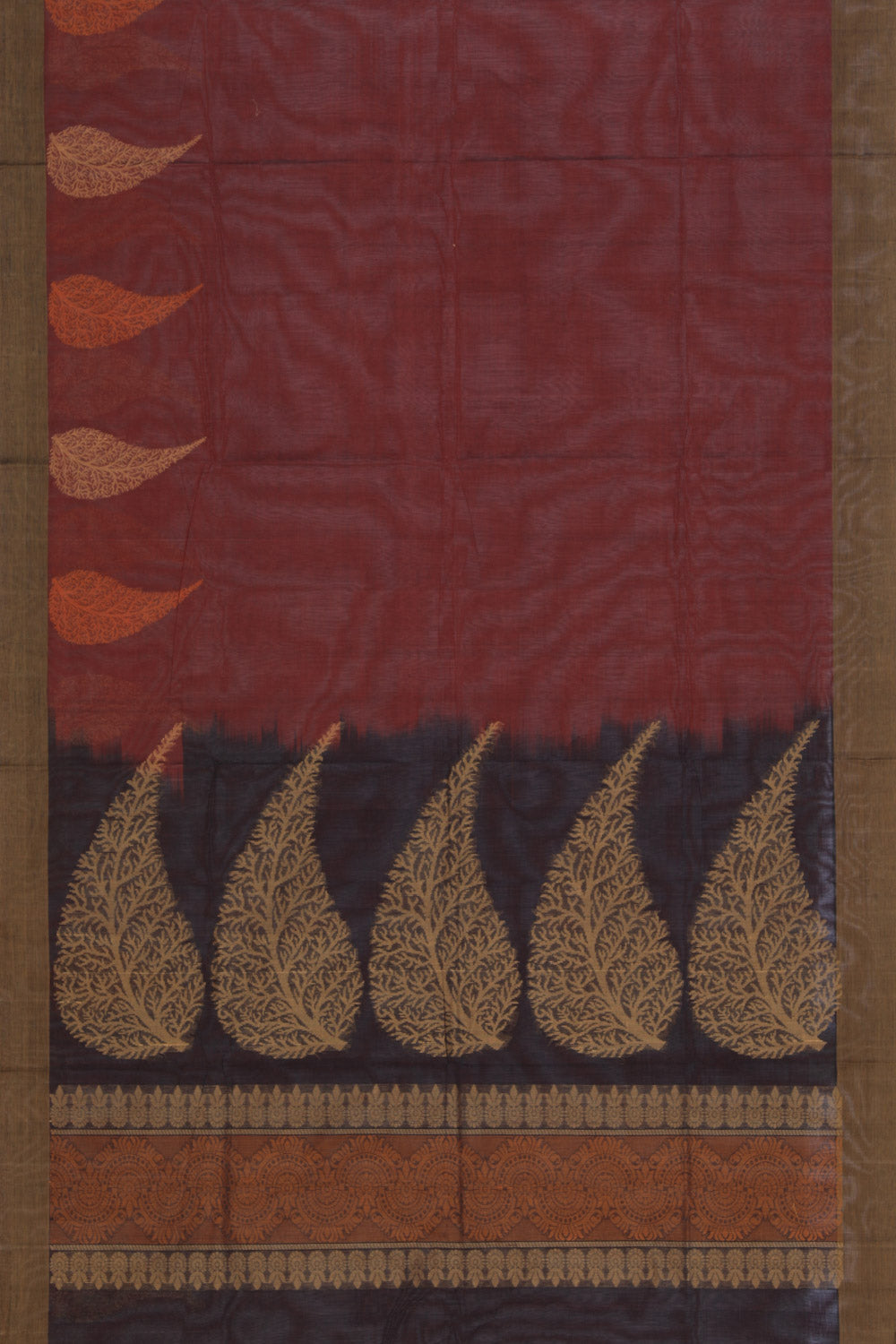 Collection of South Cotton Maroon Saree in a gallery layout