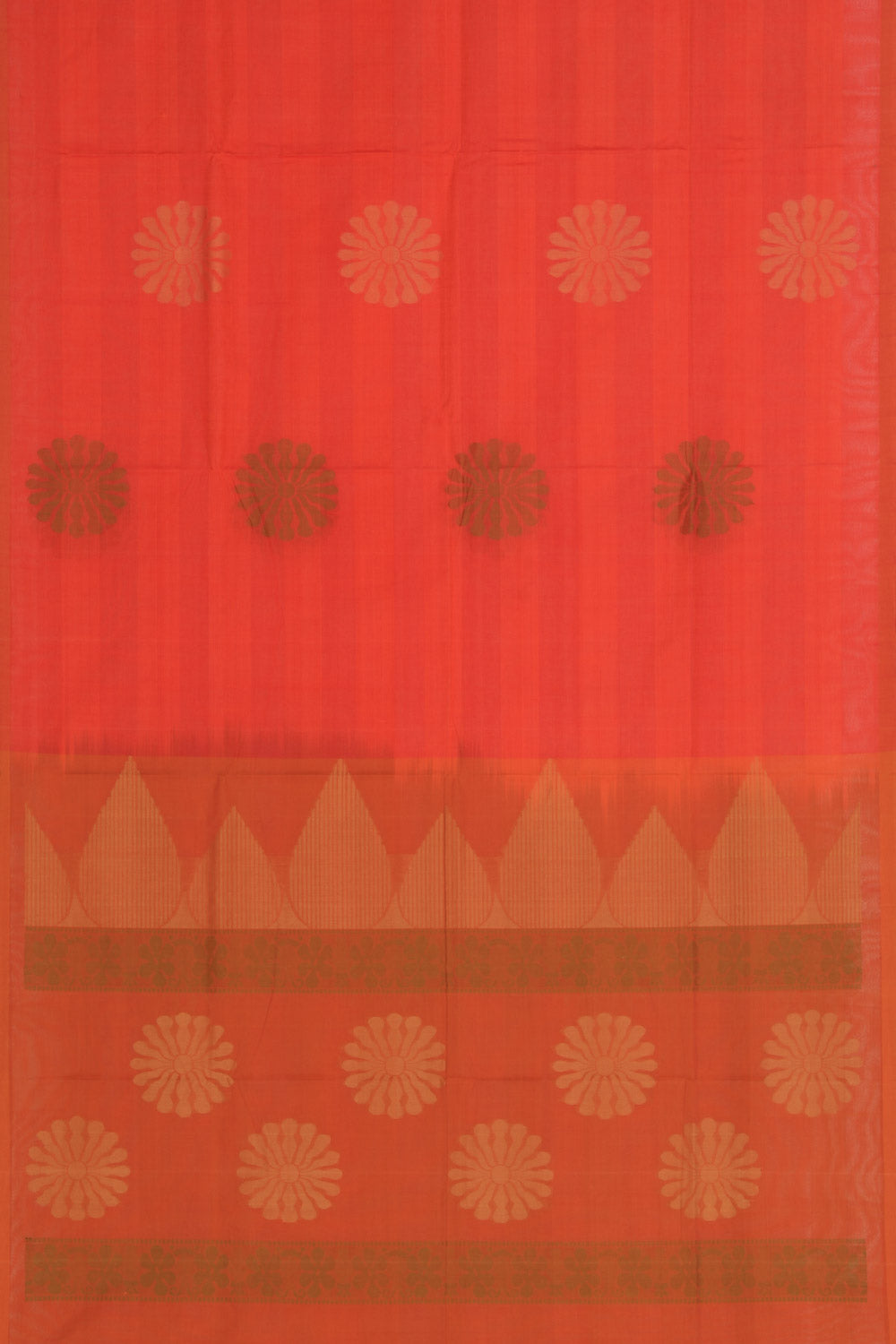 South Cotton Coral Pink Saree