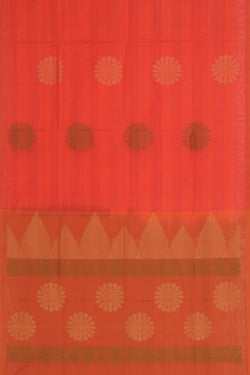 Image of South Cotton Coral Pink Saree