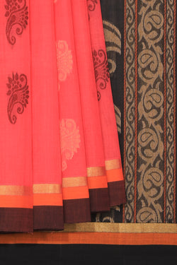 Collection of South Cotton Pink Saree in a gallery layout