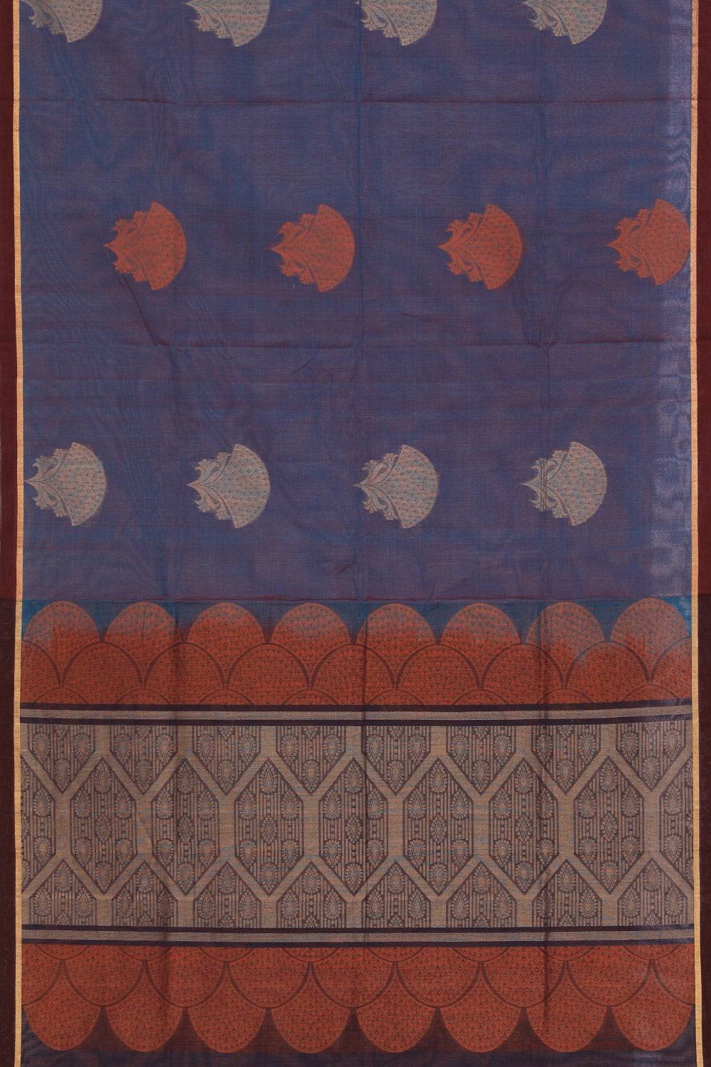 Collection of South Cotton Blue Saree in a gallery layout