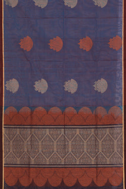 Collection of South Cotton Blue Saree in a gallery layout