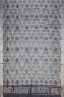 Image of Mangalgiri Silk Grey Saree