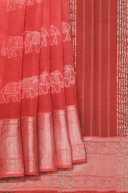 Image of Mangalgiri Silk Pink Saree