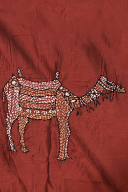 Image of Jaipur Cotton Rust Maroon Dupatta