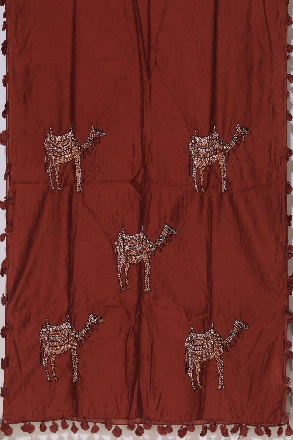 Jaipur Cotton Rust Maroon Dupatta