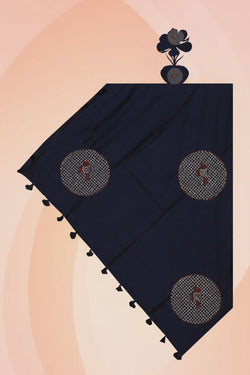 Image of Jaipur Cotton Navy blue Dupatta