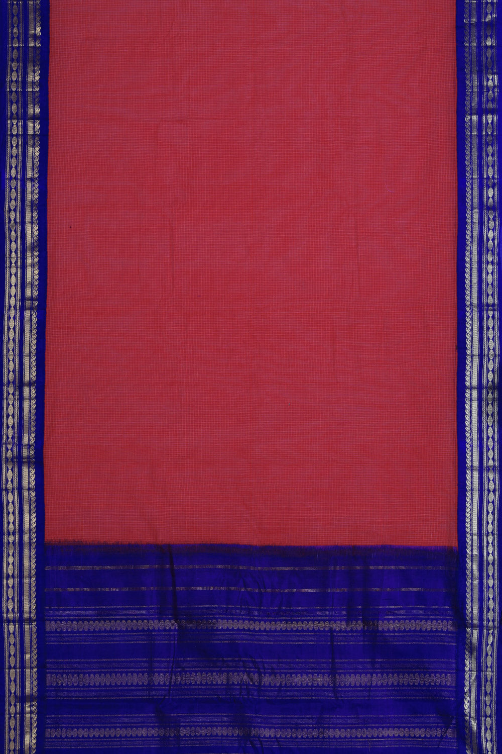 Collection of Gadwal Cotton Fuchsia-Pink Saree in a gallery layout