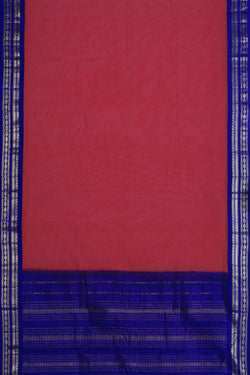 Collection of Gadwal Cotton Fuchsia-Pink Saree in a gallery layout