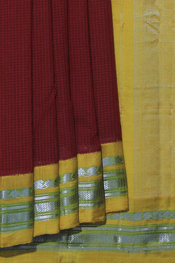 Collection of Gadwal Cotton Red Saree in a gallery layout