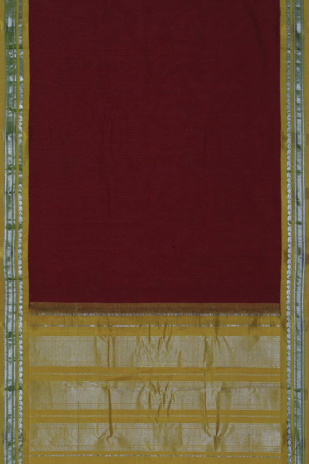 Image of Gadwal Cotton Red Saree