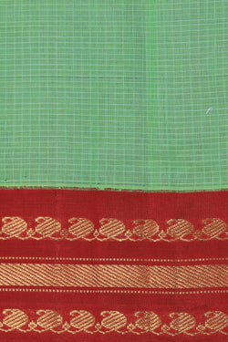 Collection of Gadwal Cotton Green Saree in a gallery layout