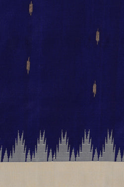 Image of Gadwal Silk Indigo Blue Saree